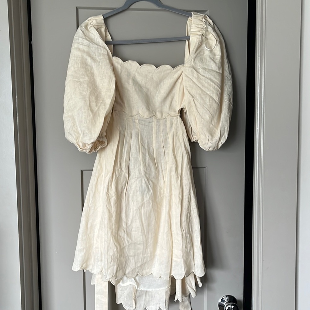 Cakewalk Linen Cutout Babydoll Dress